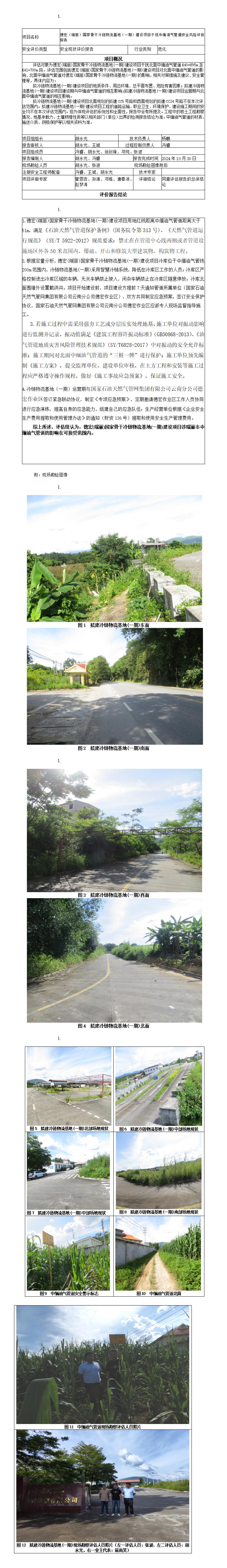 安全評(píng)價(jià)報(bào)告基本信息公開表（瑞麗國家骨干物流基地（一期）建設(shè)項(xiàng)目干擾中緬油氣管道安全風(fēng)險(xiǎn)評(píng)估報(bào)告）